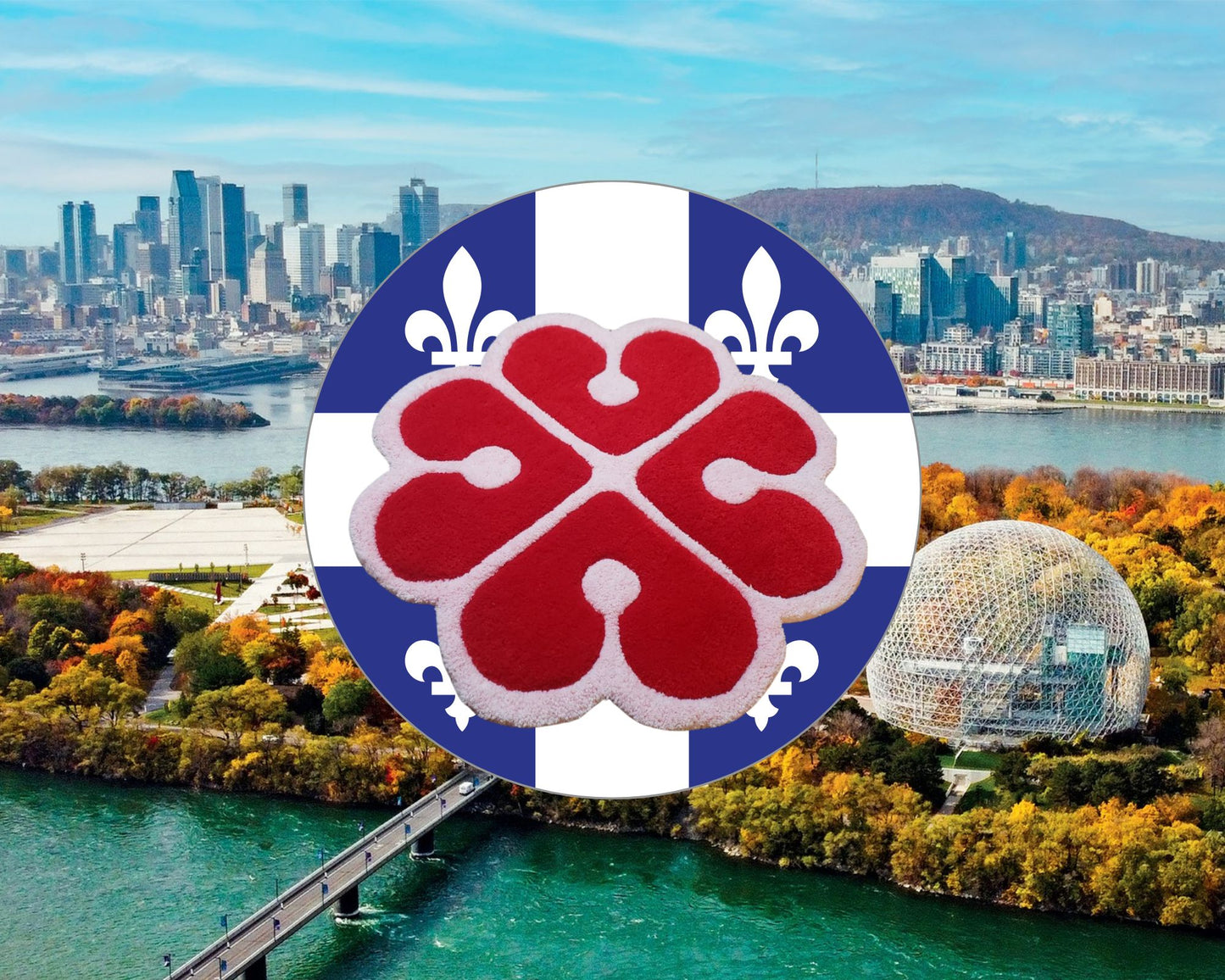 Tapis sur mesure symbolisant le logo de Montréal.