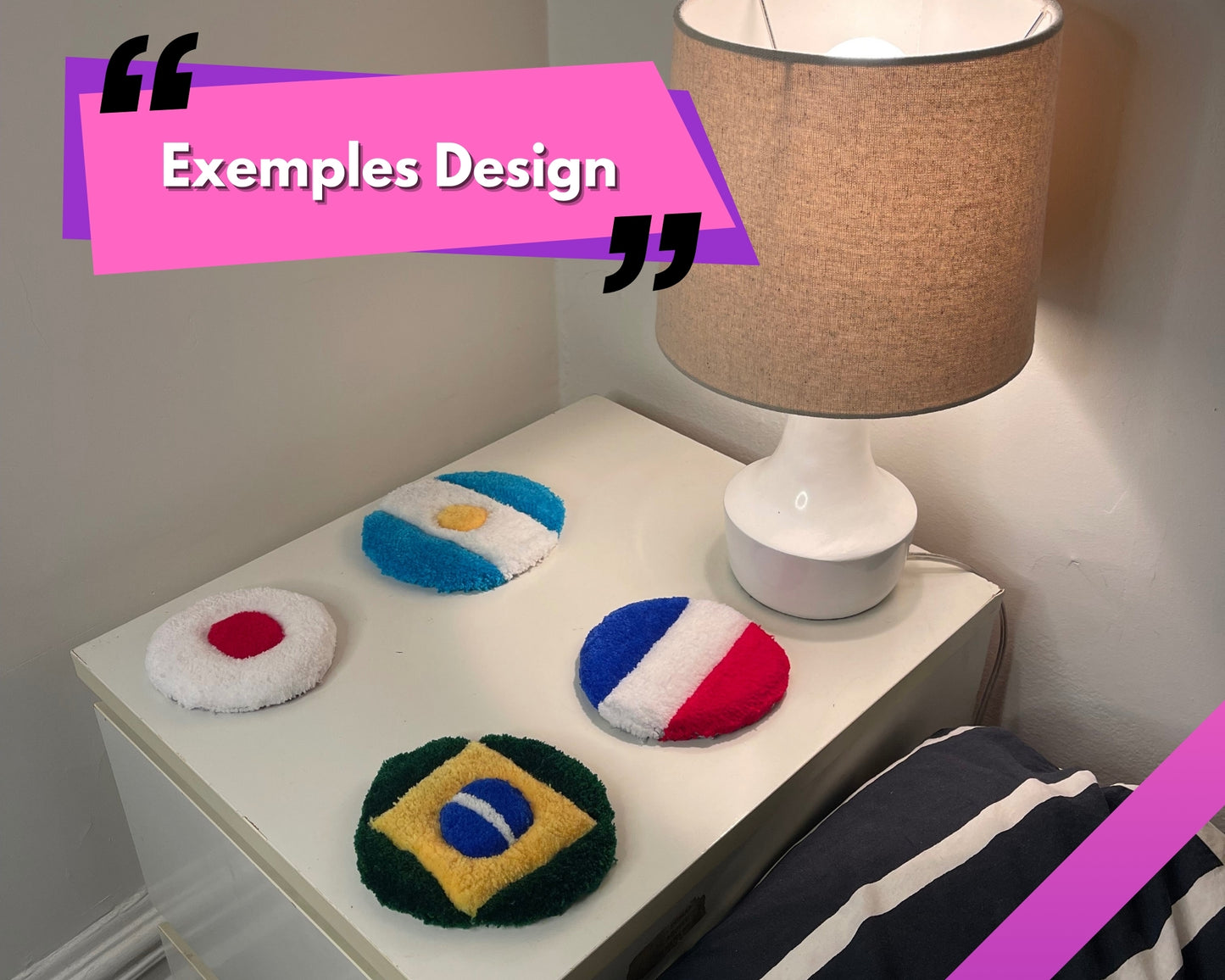 Mini création sur mesure tufté à la main par MoodCreations.