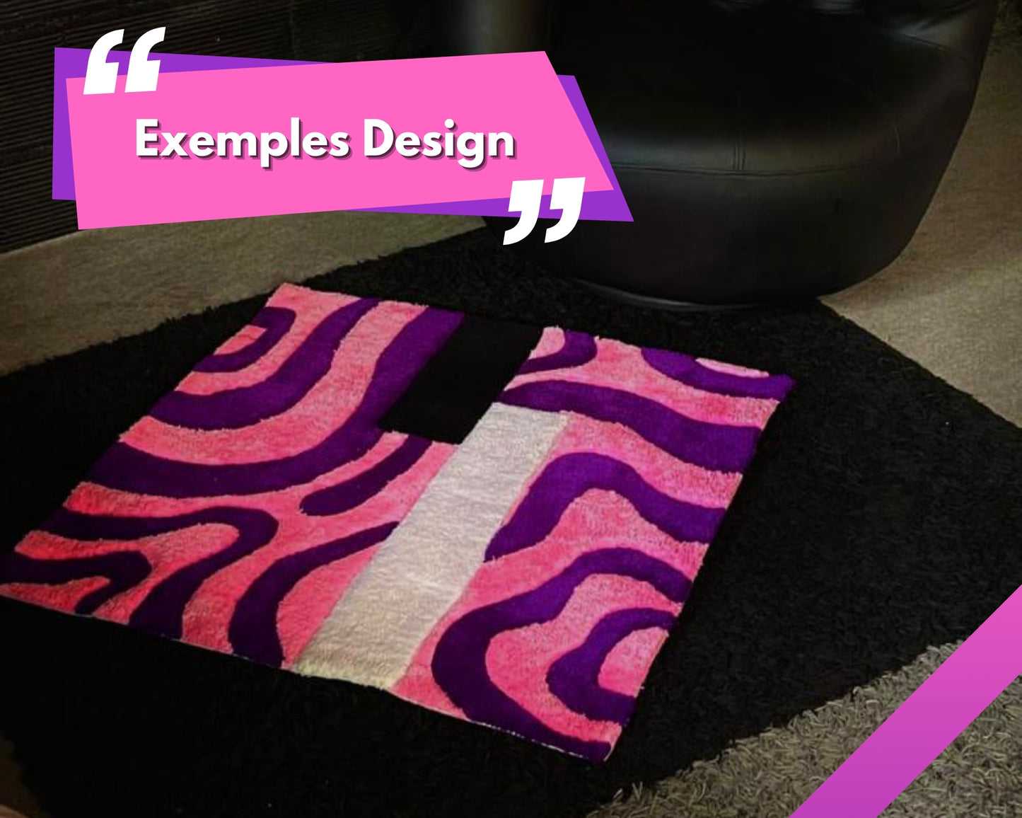 Grand tapis personnalisé au design unique pour une décoration distinguée par Mood Creations.